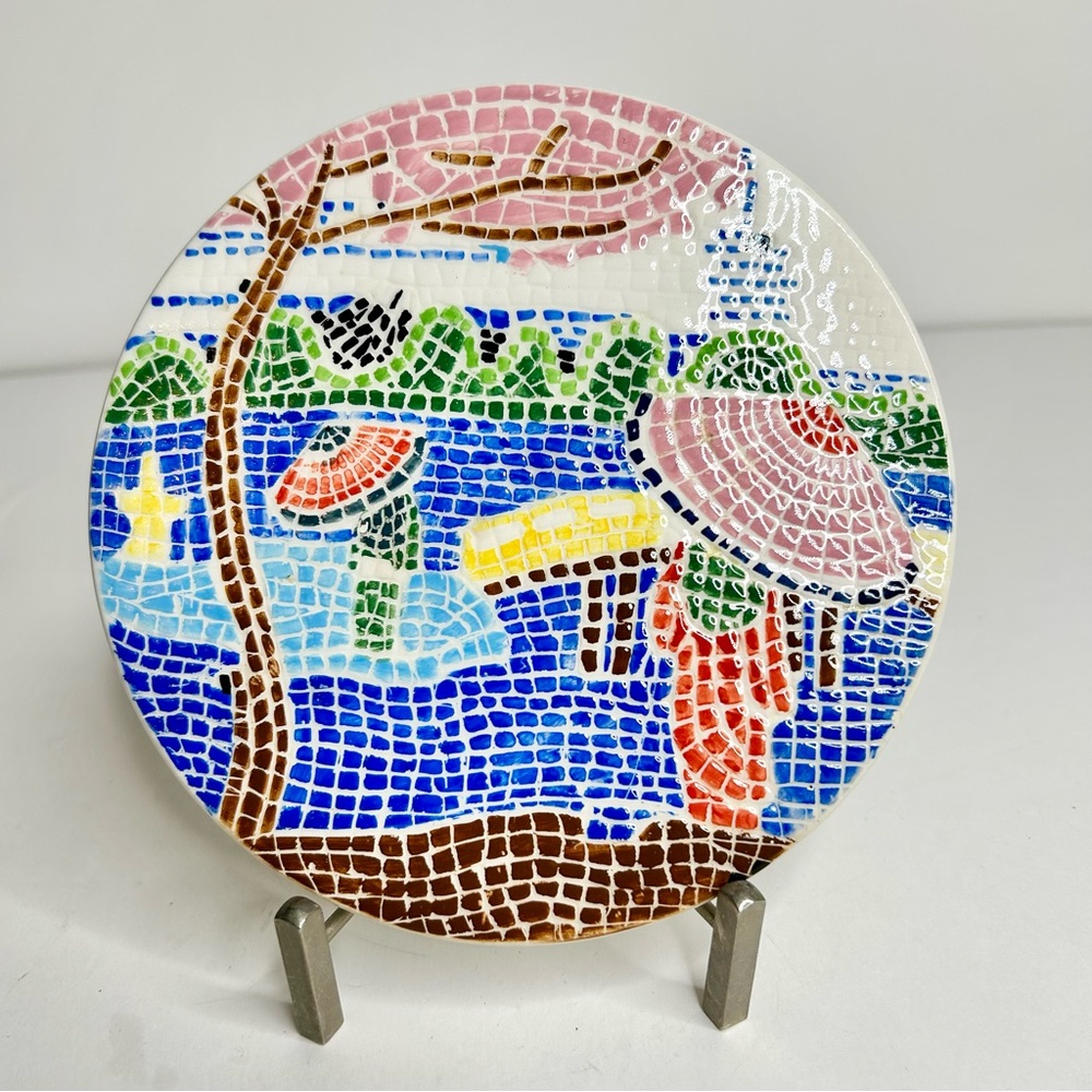 Colorful Mosaic Art Plate